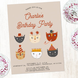 Invitación de cumpleaños personalizada para gato d
