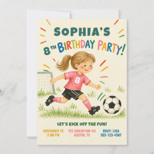 Invitación de cumpleaños personalizada para niña j