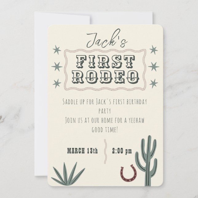 Invitación de cumpleaños personalizada para primer (Anverso)