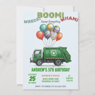 Invitación de cumpleaños personalizada para recicl