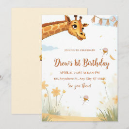 Invitación de cumpleaños personalizada para safari