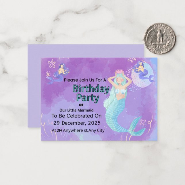 Invitación de Cumpleaños Personalizada | Plantilla (Anverso/Reverso In Situ)