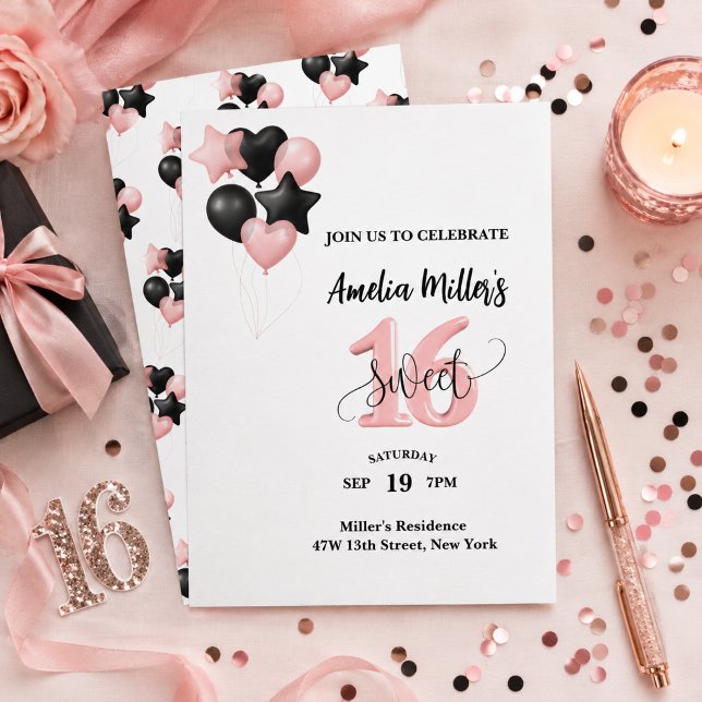 Invitación de cumpleaños personalizada Sweet 16 (Subido por el creador)