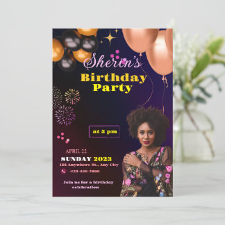 Invitación de Cumpleaños Personalizada, Tarjeta de