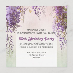 Invitación de cumpleaños personalizada Violet Wist