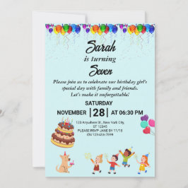 Invitación de cumpleaños personalizado con un dise
