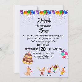 Invitación de cumpleaños personalizado con un dise