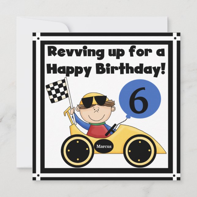 Invitación de cumpleaños personalizado para carro  (Anverso)