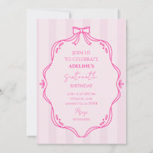 Invitación de cumpleaños Pink Coquette