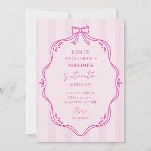 Invitación de cumpleaños Pink Coquette