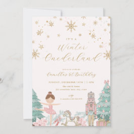 Invitación de cumpleaños Pink Nutcracker Winter On