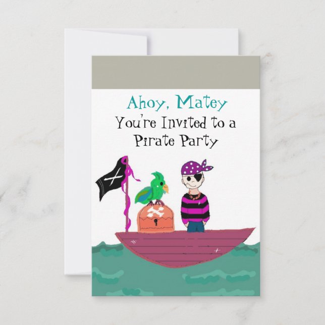 Invitación de cumpleaños pirata (Anverso)