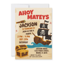 Invitación de cumpleaños pirata para niños