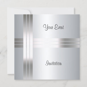 Invitación de cumpleaños plateada