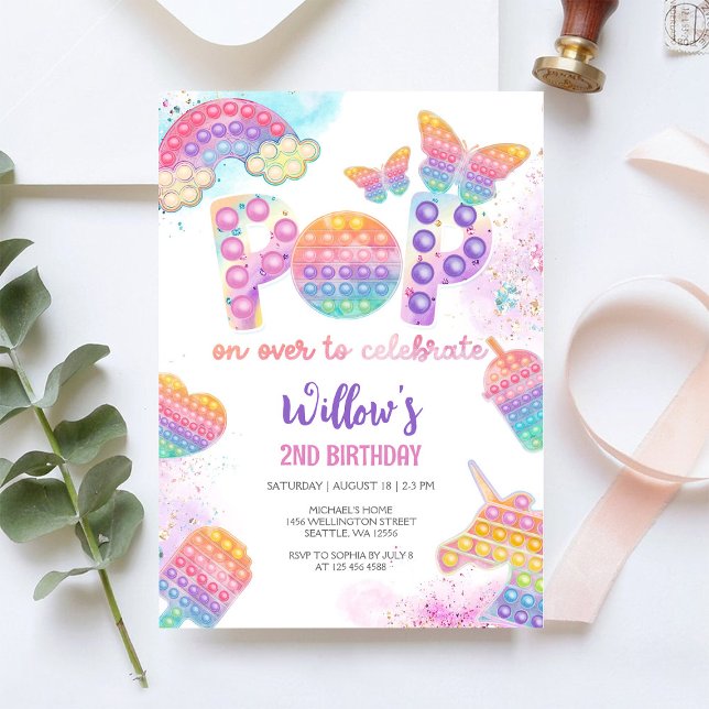 Invitación de Cumpleaños Pop It (Subido por el creador)