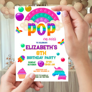 Invitación de cumpleaños pop it, Fiesta pop it