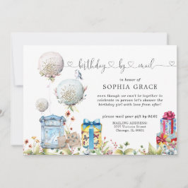 Invitación de cumpleaños por correo con distanciam