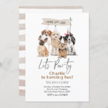 Invitación de cumpleaños por perros