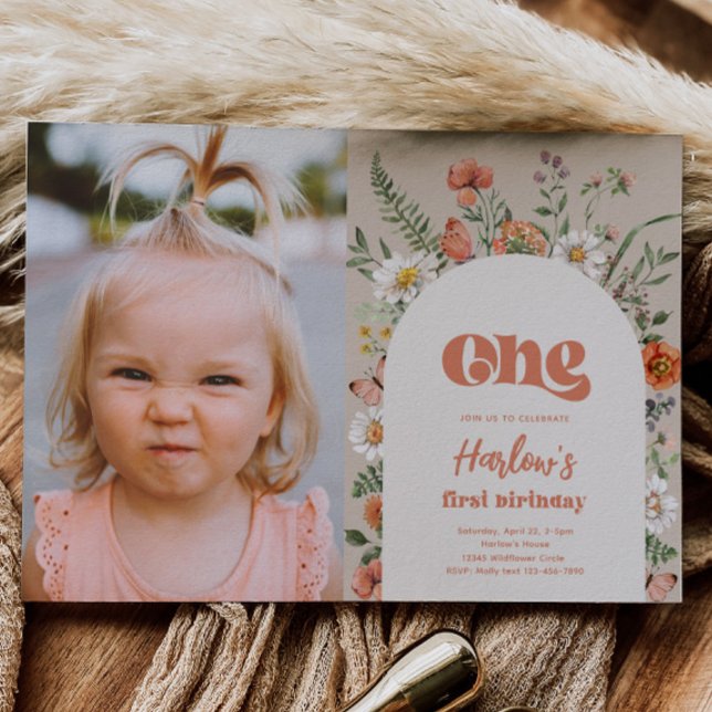 Invitación de cumpleaños por primera foto de Flor  (Subido por el creador)