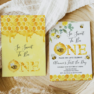 Invitación de cumpleaños por primera vez a Floral