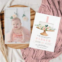 Invitación de cumpleaños por primera vez a la tort