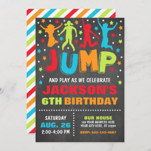 Invitación de cumpleaños por turnos, casa de rebot