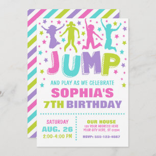 Invitación de cumpleaños por turnos, casa de rebot
