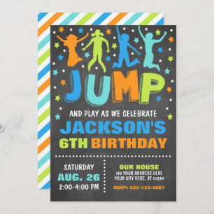 Invitación de cumpleaños por turnos, casa de rebot