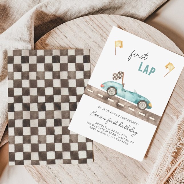 Invitación de cumpleaños primera vuelta coche de c (Subido por el creador)