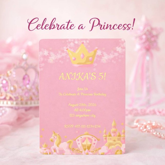 INVITACIÓN DE CUMPLEAÑOS PRINCESA COLOR DURAZNO (Subido por el creador)