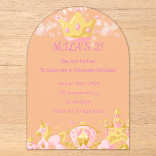 INVITACIÓN DE CUMPLEAÑOS PRINCESA COLOR DURAZNO