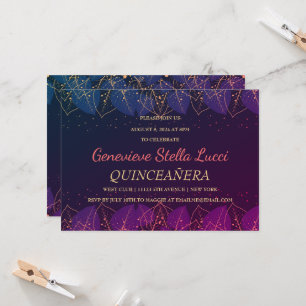 Invitación de cumpleaños quinceañera botánica Chic