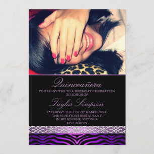 Invitación de cumpleaños Quinceañera con estampado