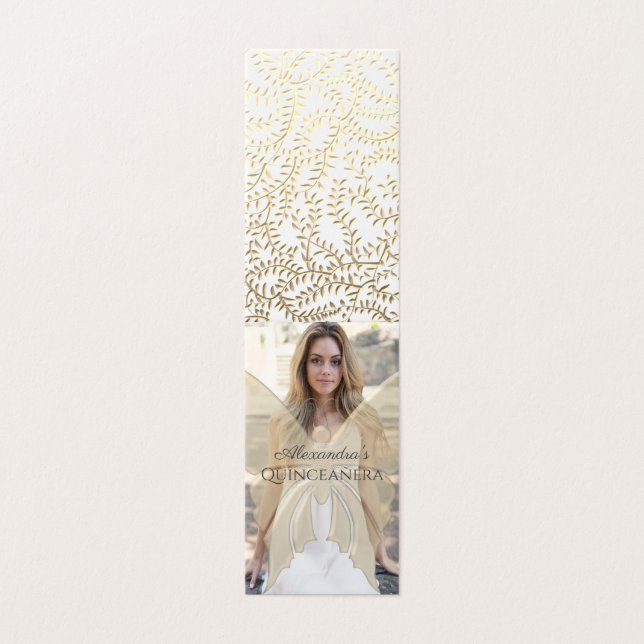 Invitación de cumpleaños Quinceañera con foto dora (Exterior desplegado)