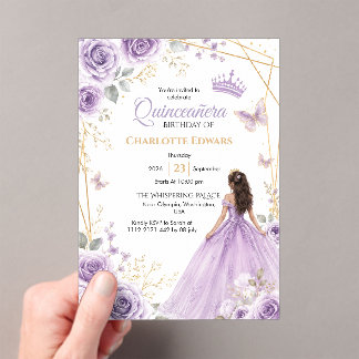 Invitación de cumpleaños Quinceañera, Mis Quince M