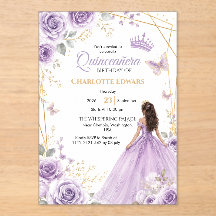 Invitación de cumpleaños Quinceañera, Mis Quince M