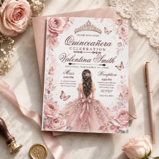 Invitación de cumpleaños Quinceañera personalizabl