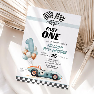 Invitación de Cumpleaños Rápido del Coche de Carre