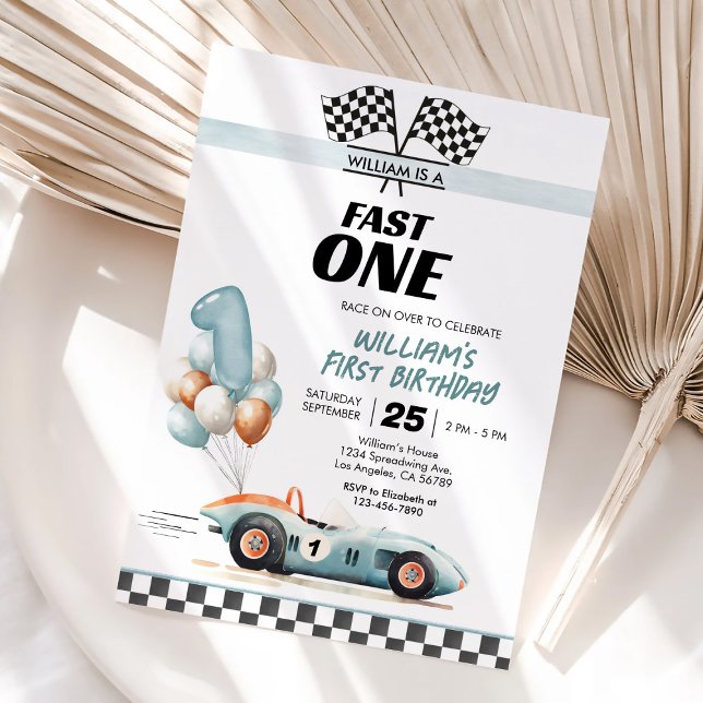 Invitación de Cumpleaños Rápido del Coche de Carre (Subido por el creador)