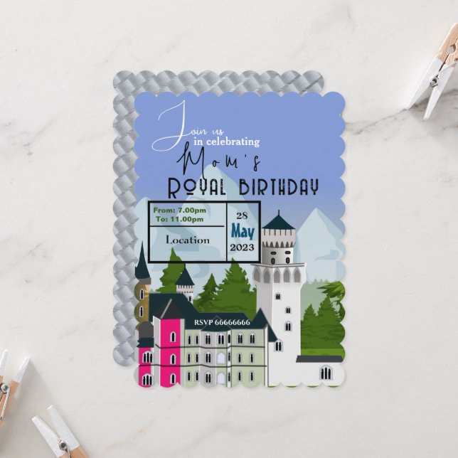 Invitación de cumpleaños real de mamá (Anverso/Reverso In Situ)