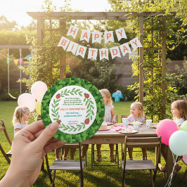 Invitación de cumpleaños redonda con foto personal