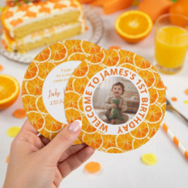 Invitación de cumpleaños redonda personalizada con