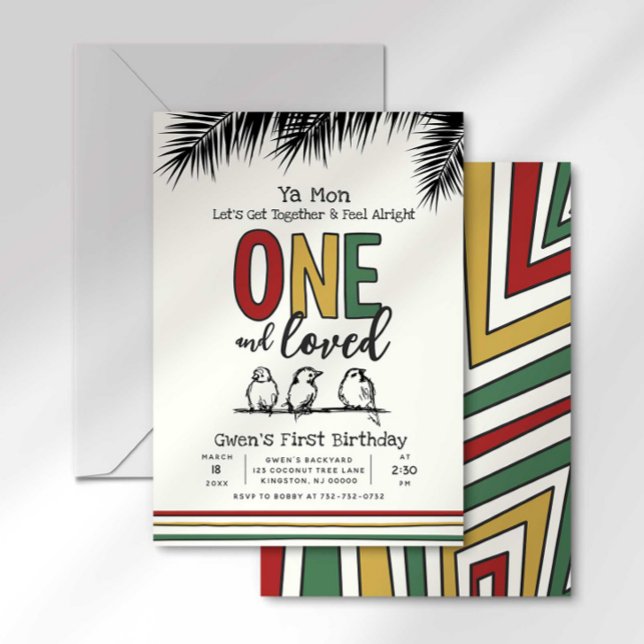 Invitación de cumpleaños reggae One and Loved Firs (Subido por el creador)