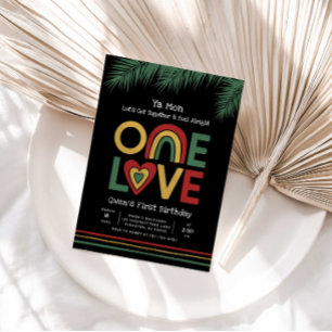 Invitación de cumpleaños reggae One Love First