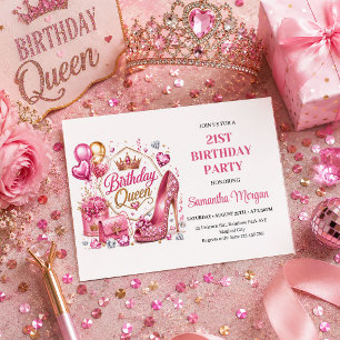 Invitación de cumpleaños Reina Classy Rose Gold Sp