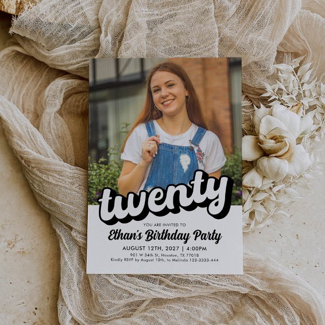 Invitación de cumpleaños Retro 20 | Veinte cumplea (Subido por el creador)