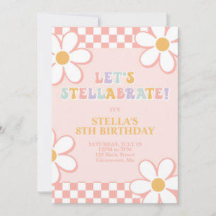 Invitación de cumpleaños Retro Check Stellabrate