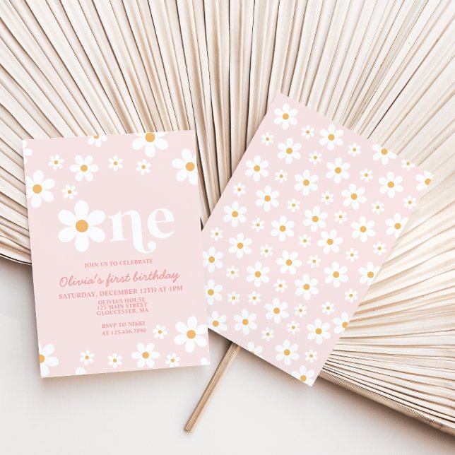 Invitación de cumpleaños Retro Daisy One Floral 1e (Subido por el creador)