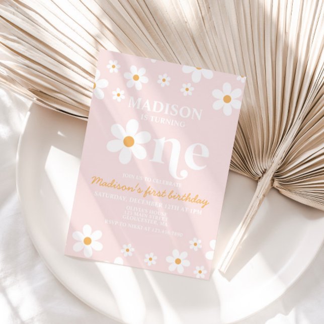 Invitación de cumpleaños Retro Daisy One Floral 1e (Subido por el creador)