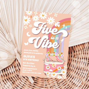 Invitación de cumpleaños Retro Hippie